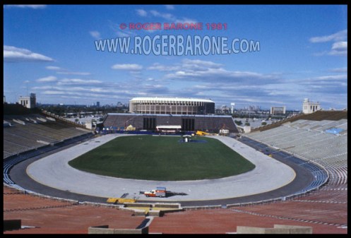 Rolling Stones stage setup day before "Tattoo You" Tour begins