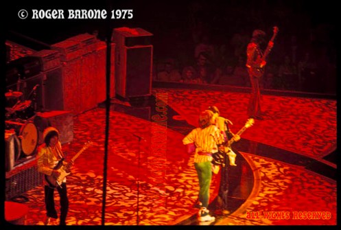 rolling stones performing "Honky Tonk Woman" in Philadelphia Spectrum Arena, June 30, 1975. photo by roger barone