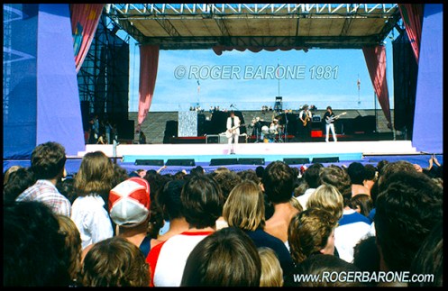 Guitarist George Thorogood performing at JFK Stadium as opening act for the Rolling Stones' "Tattoo You" Tour, photo by roger barone