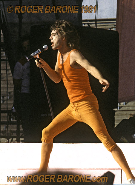 Mick Jagger concert photo JFK Stadium philly 1981 by roger barone