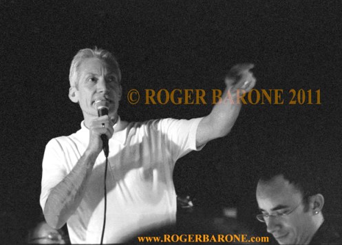 Rolling Stones drummer Charlie Watts performing at the Blue Note Cafe in New York 2001 photo: by roger barone