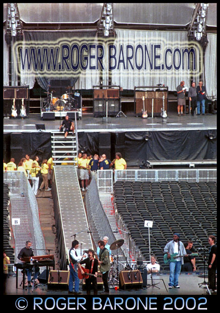 Rolling Stones rehearsal at Veterans Stadium photo by roger barone 2002