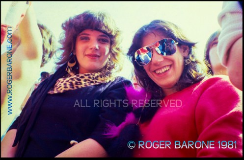 crowd_reflection_glasses_web Rolling Stones fans at JFK Stadium mingling in the crowd. )9/25/81) © roger barone 1981