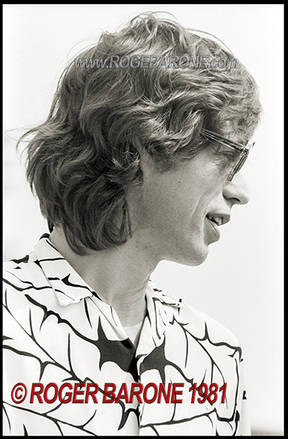 Mick Jagger photo JFK Stadium press conference (8/26/81) © roger barone 1981