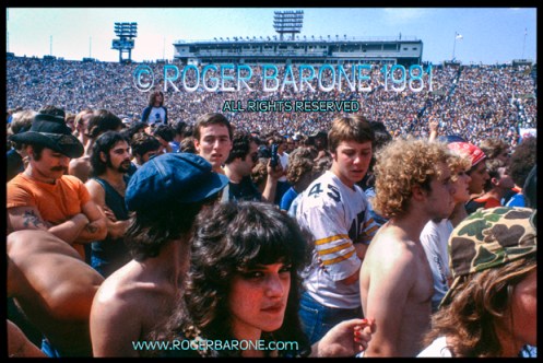 Rolling Stones crowd at first show of 1981 "Tattoo You" Tour Photo: roger barone 1981