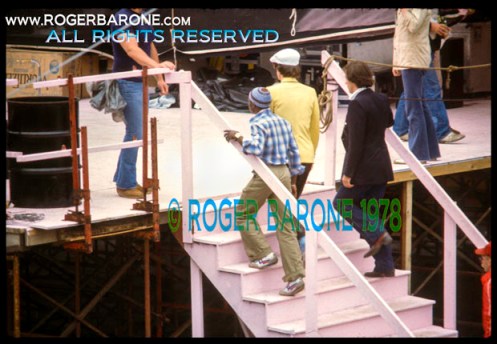 Rolling Stones Mick Jagger escorted to JFK Stadium (6/17/78) photo:© Roger Barone