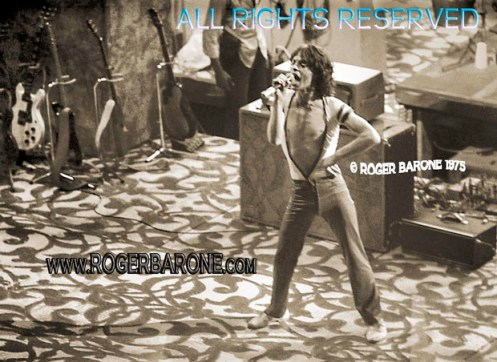 Mick Jagger wireless microphone philly spectrum 1975 photo: roger barone