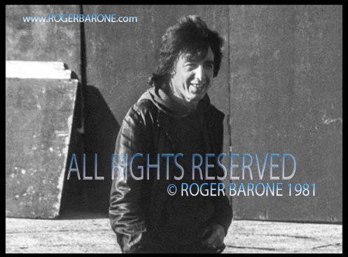 Rolling Stones bass player Bill Wyman arrives at JFK Stadium. © Roger Barone 1981