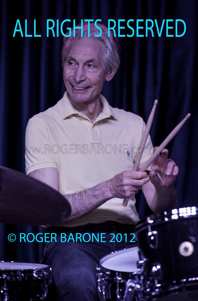 Rolling Stones' drummer, Charlie Watts performs at the Iridium Club in New York, during rare solo appearance. June 29, 2012 © roger barone