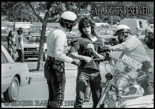 Rolling Stones' concert goer is arrested at JFK Stadium, photo roger barone 1981