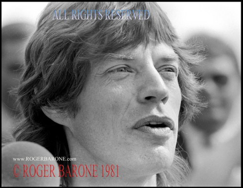 Mick Jagger press conference JFK Stadium, August 26, 1981, photo roger barone