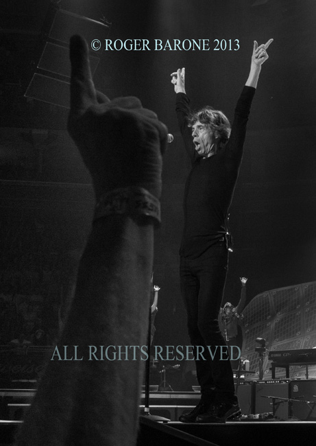 Mick Jagger and the Rolling Stones proclaimed number one by a fan. © roger barone 2013