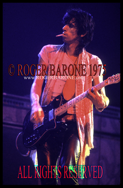 Keith Richards black telecaster spectrum arena june 1975 photo by roger barone