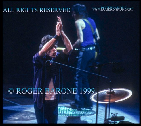 Mick Jagger and Ronnie Wood Philly First Union Center Rollling Stones Concert © roger barone 199