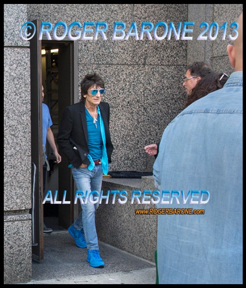 Rolling Stones guitarist Ronnie Wood exits Four Seasons Hotel, Sunday June 23, 2013. photo © roger barone
