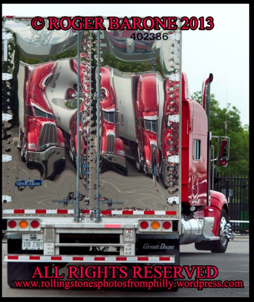 rolling stones trucks wells fargo lot philly june 18, 2013. © roger barone