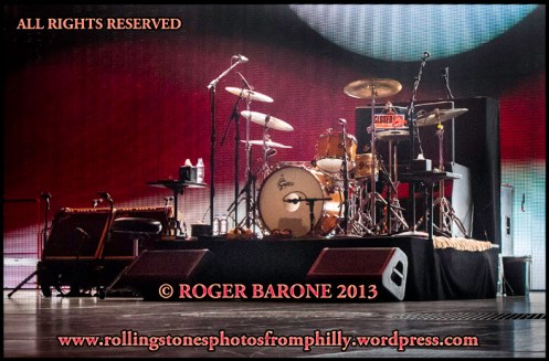 Charlie Watts drum set Wells Fargo Center,  June 21, 2013 © roger barone
