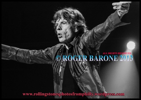 Mick Jagger intensity in song Wells Fargo Center, june 21, 2013. photo by roger barone