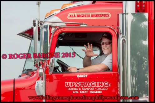 Rolling Stones' truck driver UPSTAGING, june 21, 2013, photo roger barone