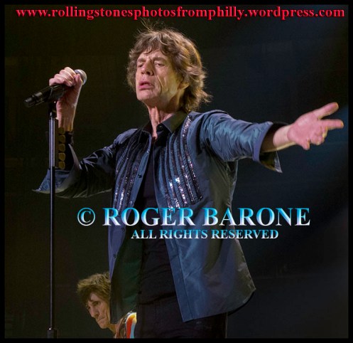 Mick Jagger "You Can't Always Get What You Want" Rolling Stones Wells Fargo Center photo by roger barone 2013