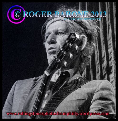Keith Richards tight face photo from philly, wells fargo center, june 21, 2013 © roger barone