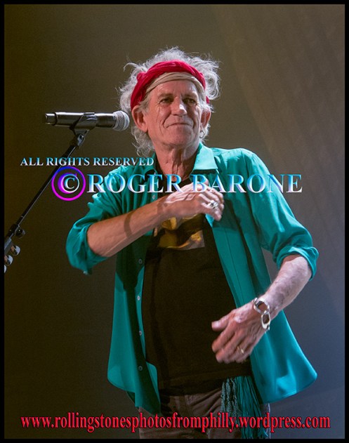 Keith Richards photo after singing "Happy" Wells Fargo Center, Philadelphia, june 21, 2013,© roger barone