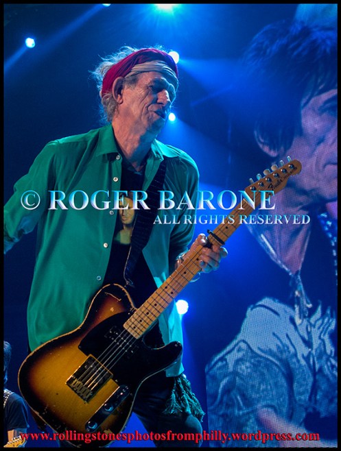 Keith Richards playing Fender Telecaster on "Happy" Philly, June 21, 2013; photo by roger barone