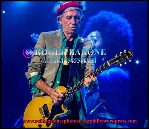 Keith Richards playing "Gimme Shelter" at Wells Fargo Center, june 21, 2013, photo by roger barone