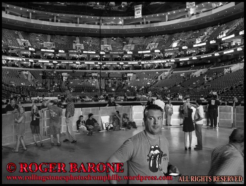 Rolling Stones Tongue Pit photo before concert at Wells Fargo Center, June 21, 2013. © roger barone