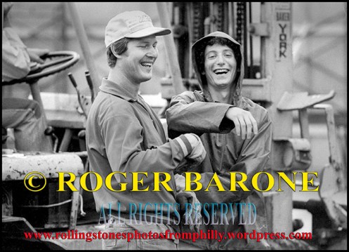 Stagehands building rolling stones' 1978 JFK Stadium stage. june 12 © roger barone