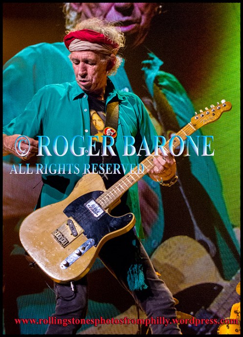 Keith Richards Rolling Stones playing Brown Sugar, Wells Fargo Center, June 21, 2013, photo by roger barone