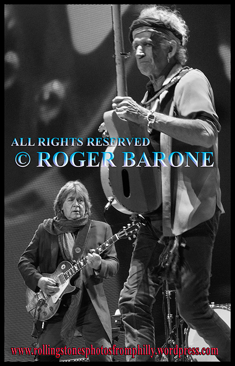 Rolling Stones Mick Taylor and Keith Richards performing "Midnight Rambler" Philly. june 21, 2013 © roger barone