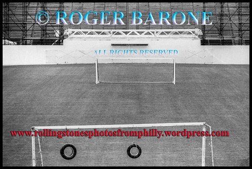 Rolling Stones stage construction JFK Stadium june12, 1978, photo by roger barone