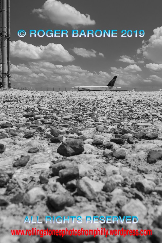 rolling stones Delta Airlines tour jet parked at Atlantic Aviation lot. 